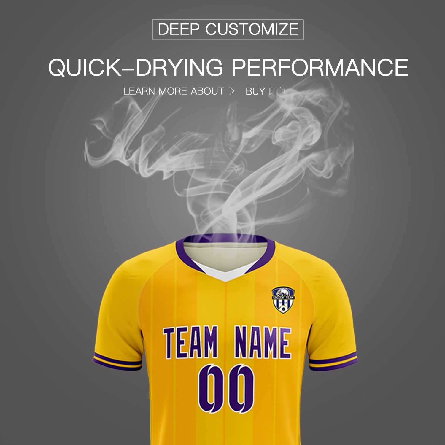 Custom Gold Classic Striped Personalized Football Kit Jersey