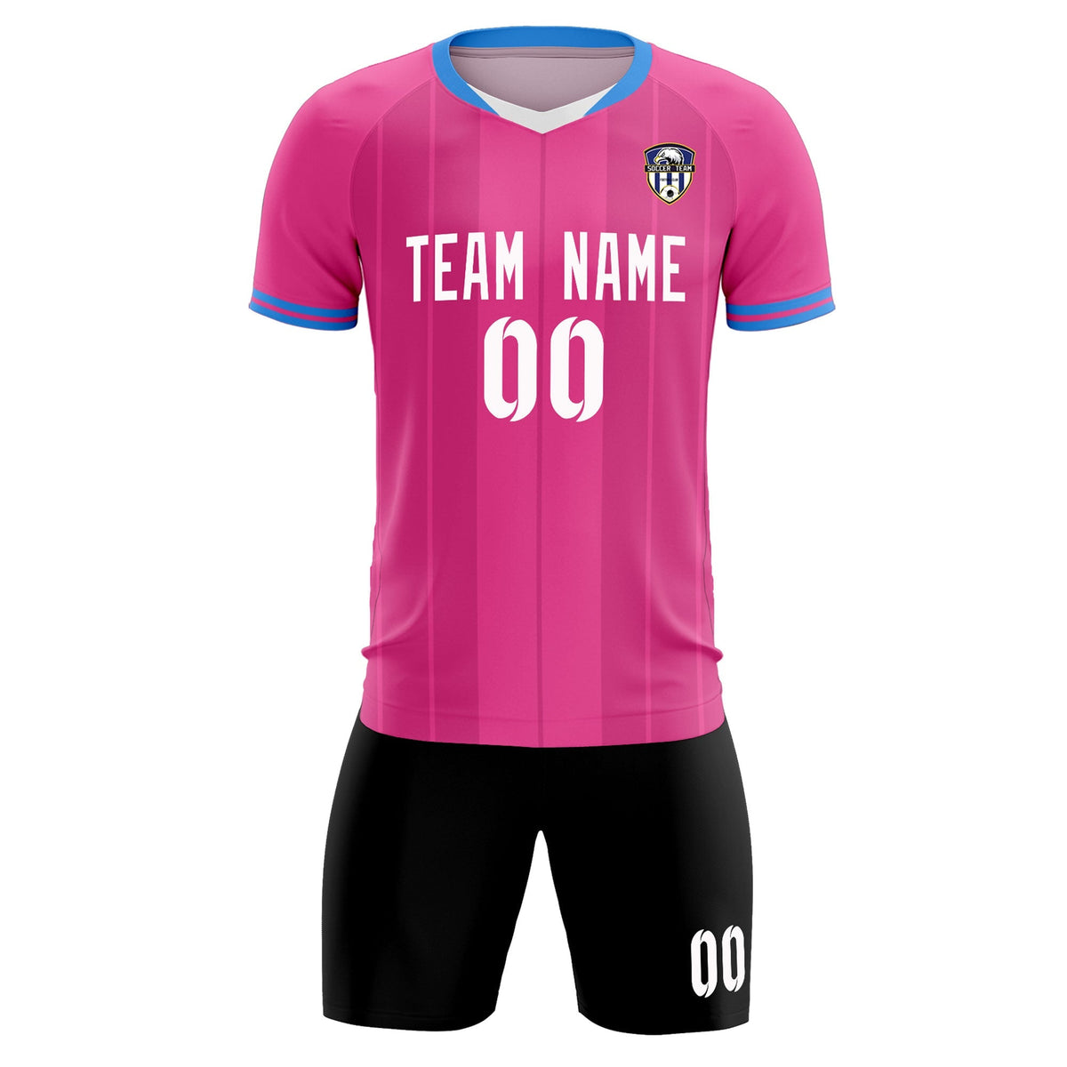 Custom Pink Classic Striped Personalized Football Kit Jersey