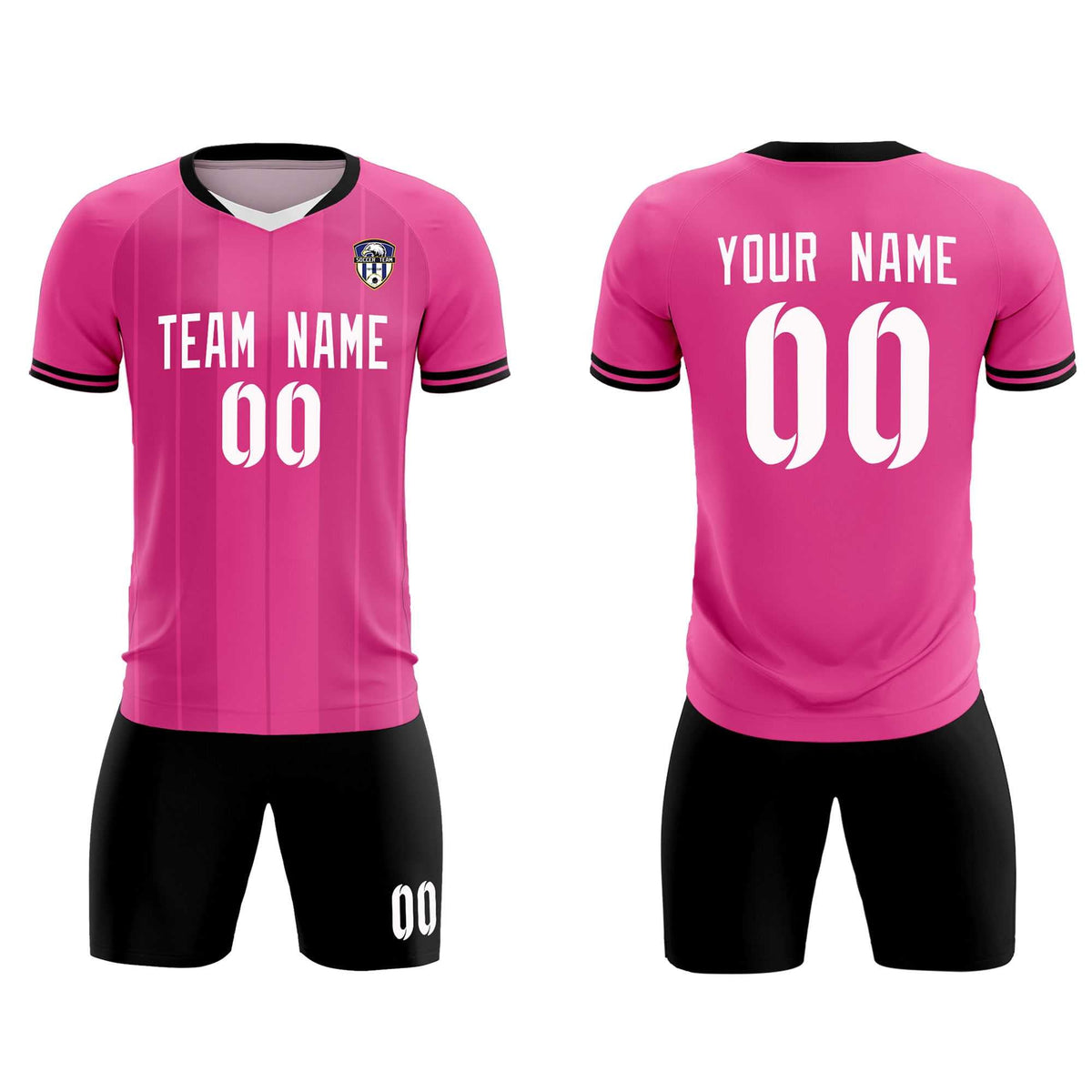 Custom Pink Classic Striped Personalized Football Kit Jersey
