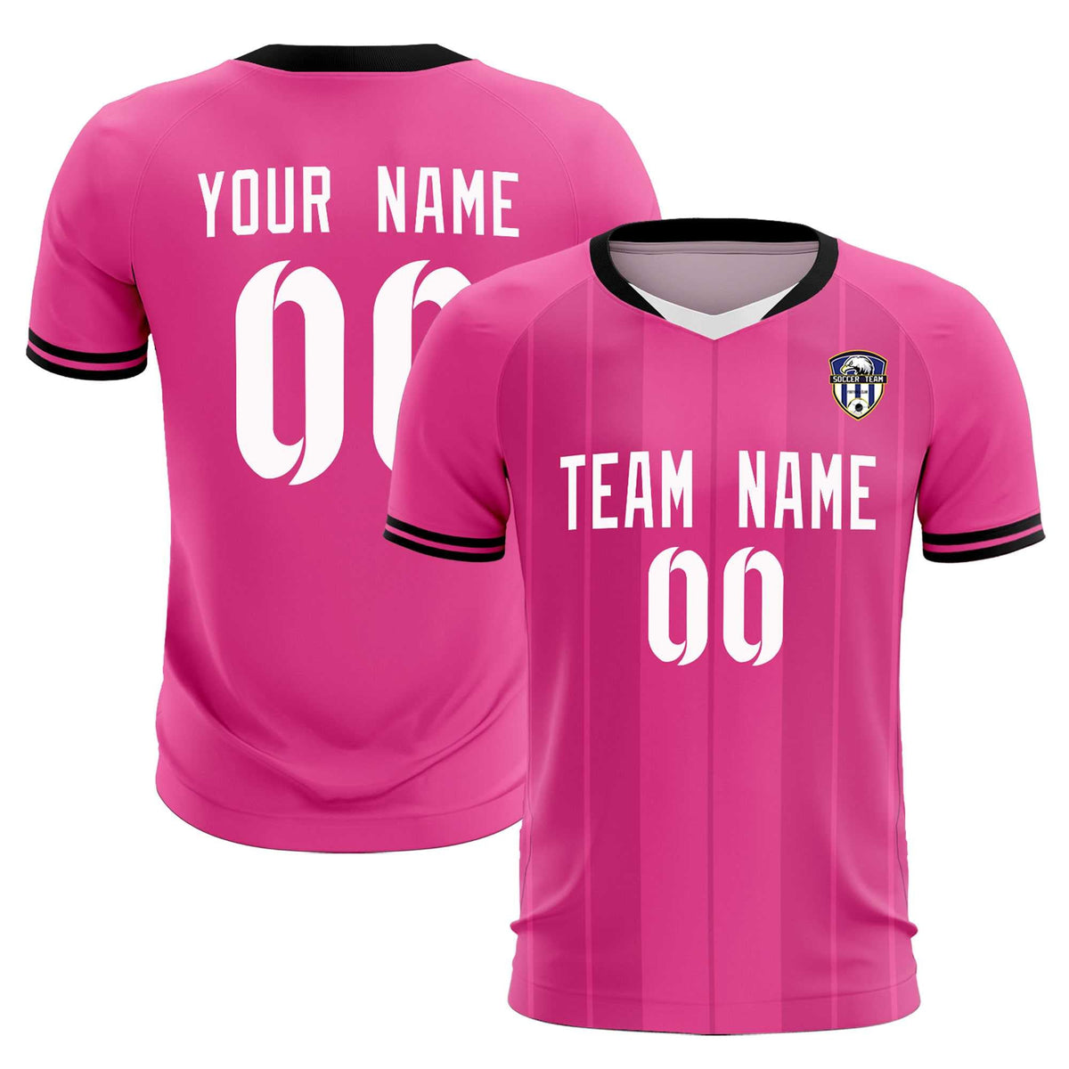 Custom Pink Classic Striped Personalized Football Kit Jersey