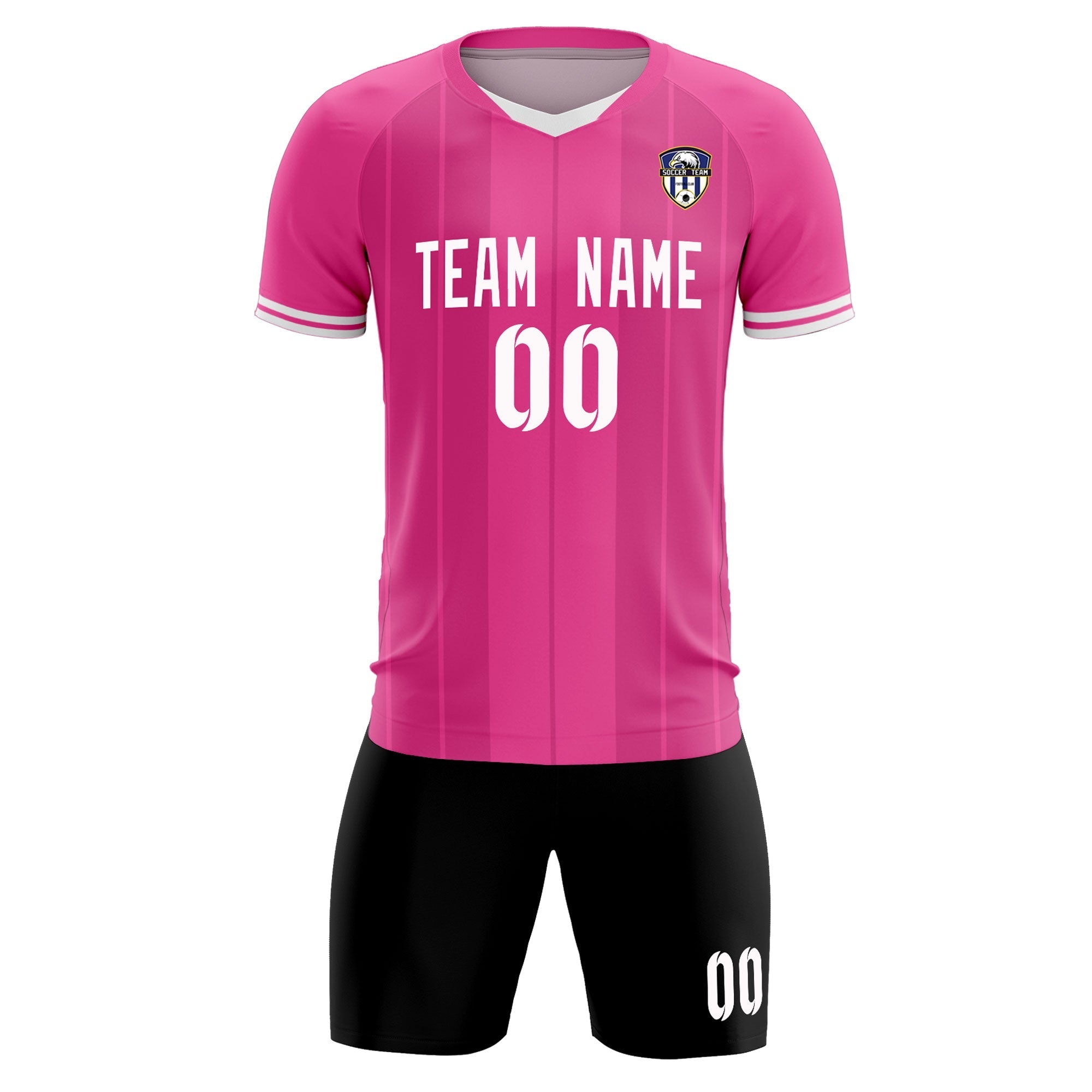 Custom Pink Classic Striped Personalized Football Kit Jersey