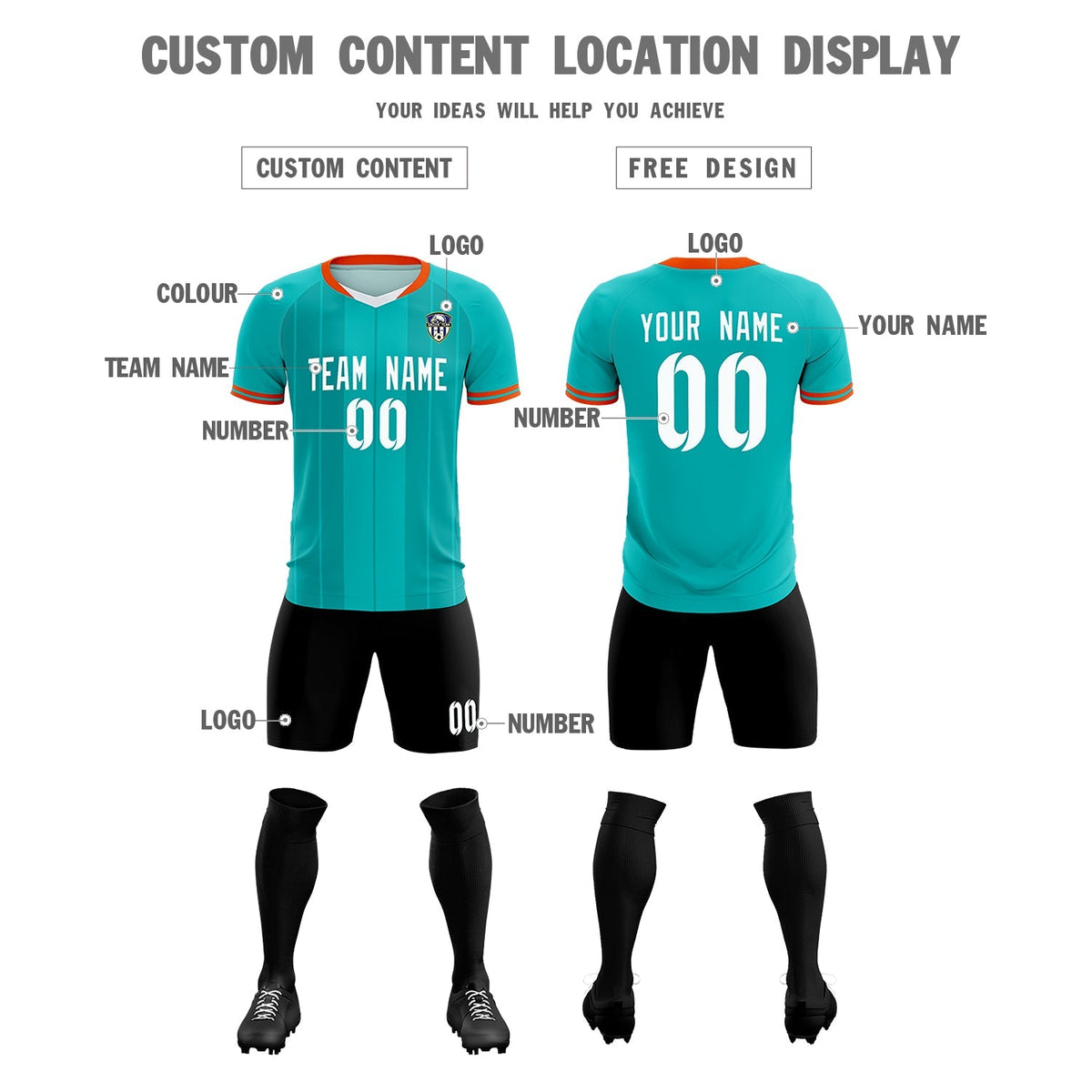 Custom Green Classic Striped Personalized Football Kit Jersey
