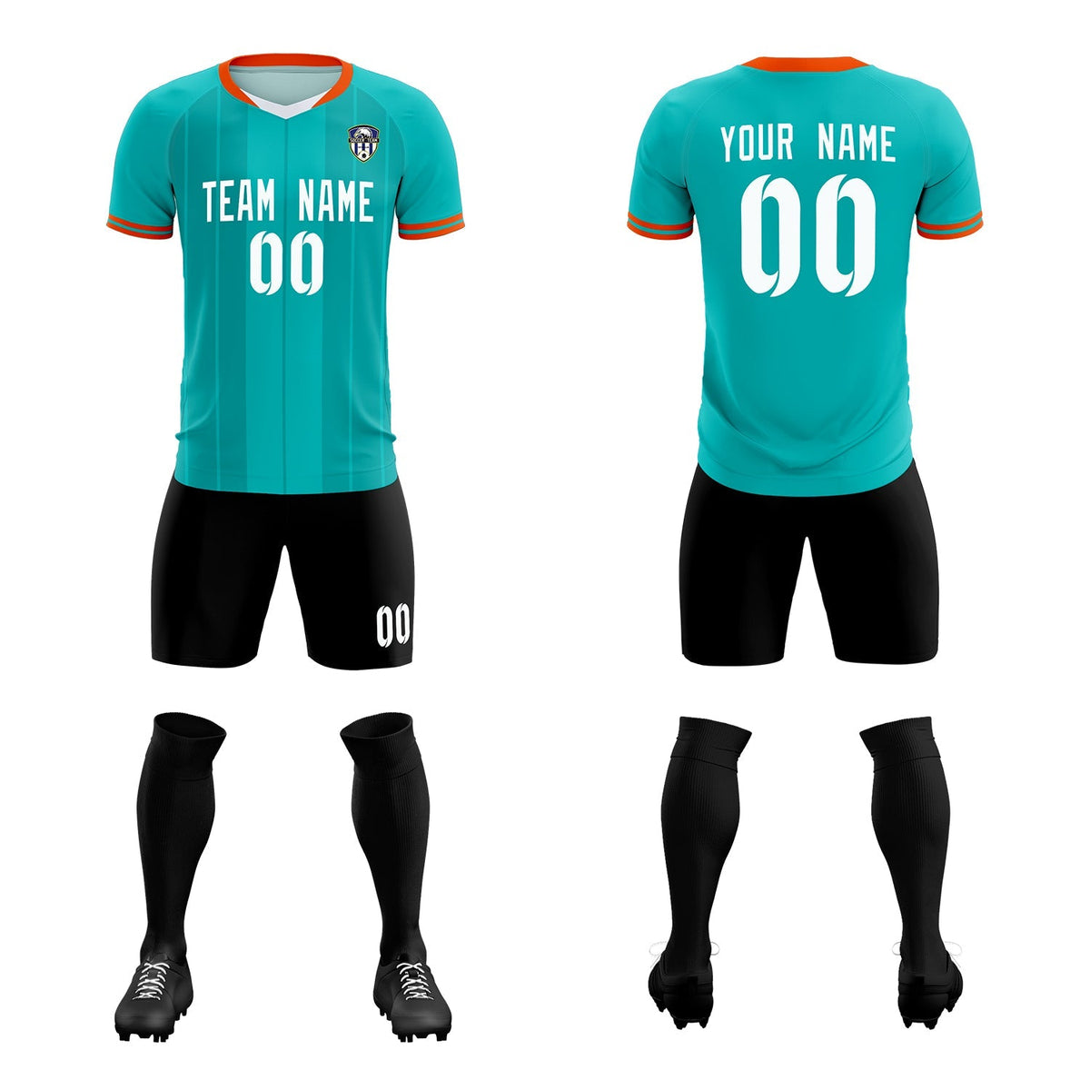 Custom Green Classic Striped Personalized Football Kit Jersey