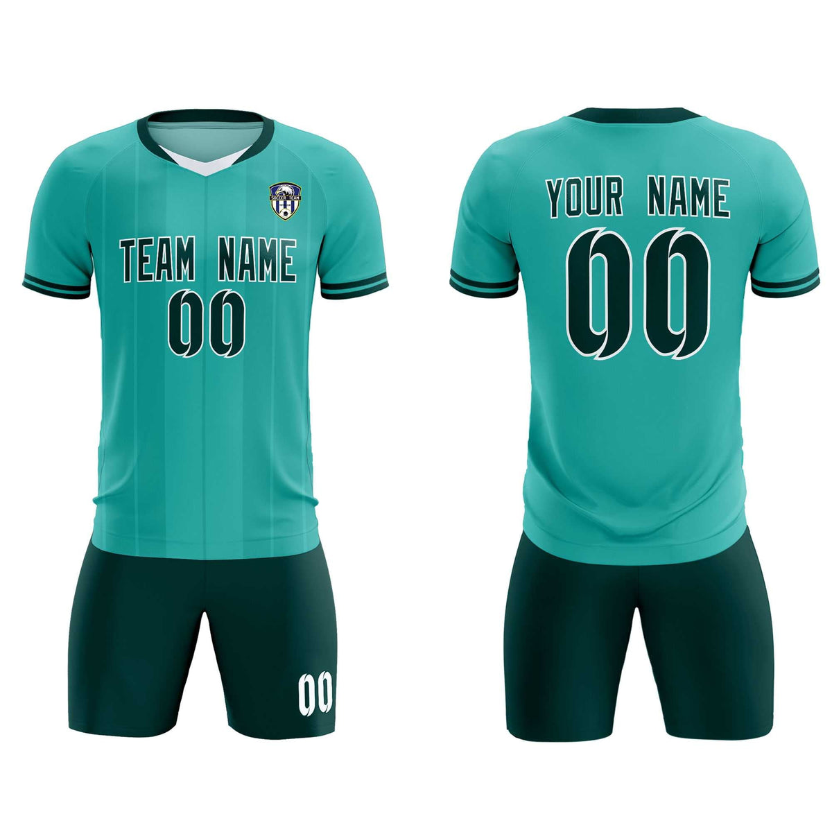 Custom Bright Green Classic Striped Personalized Football Kit Jersey