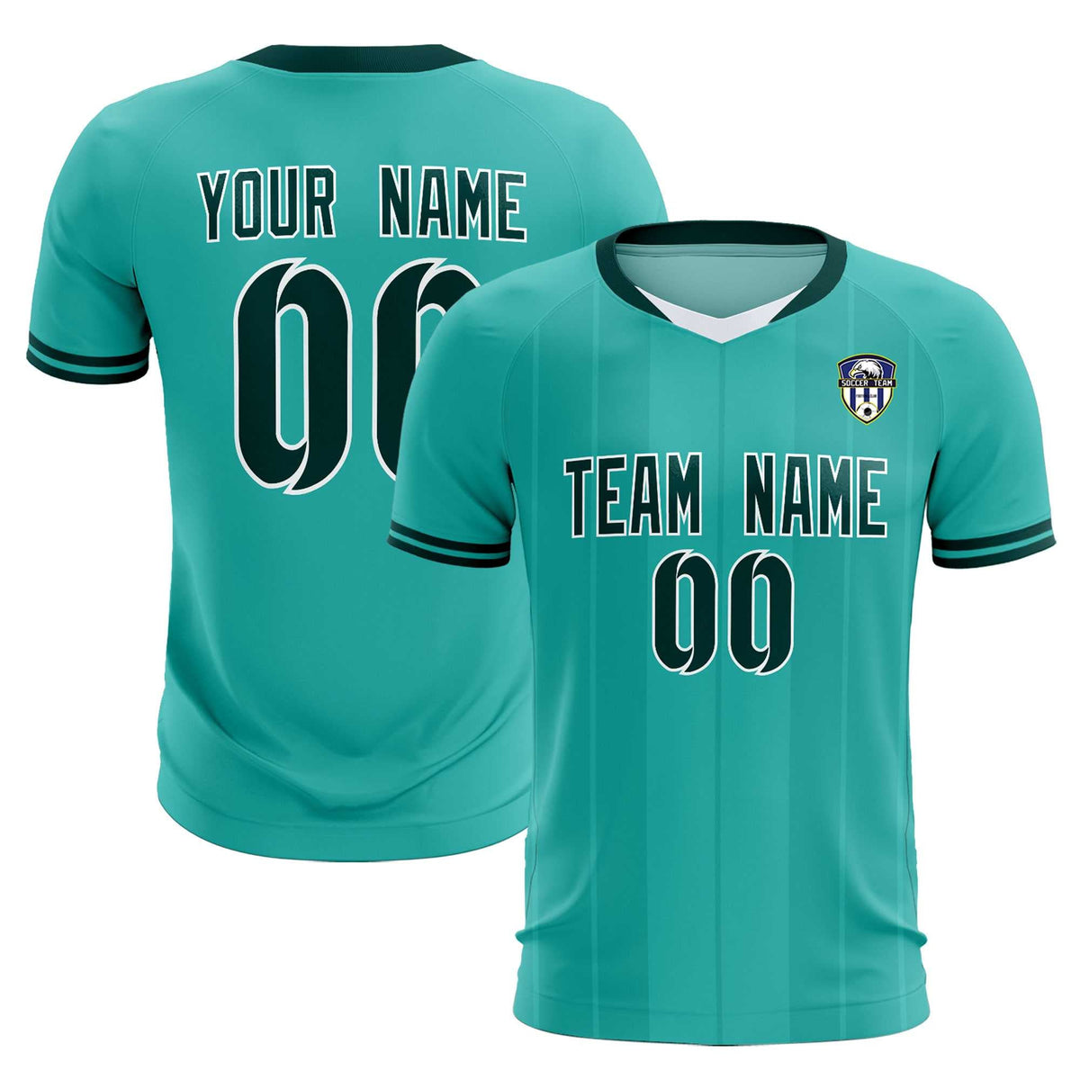 Custom Bright Green Classic Striped Personalized Football Kit Jersey