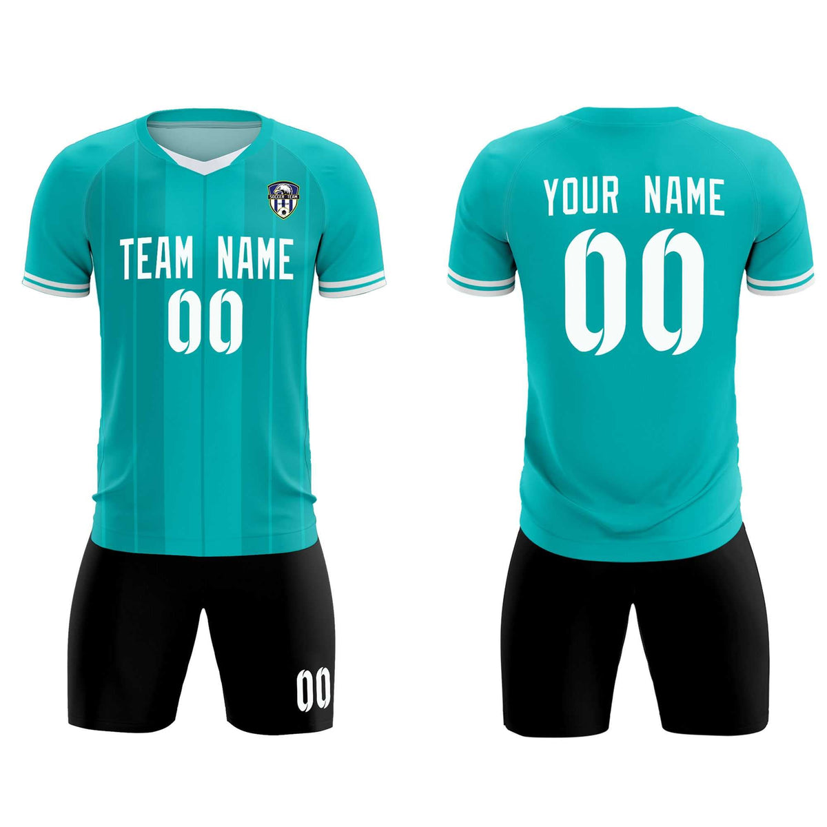 Custom Green Classic Striped Personalized Football Kit Jersey