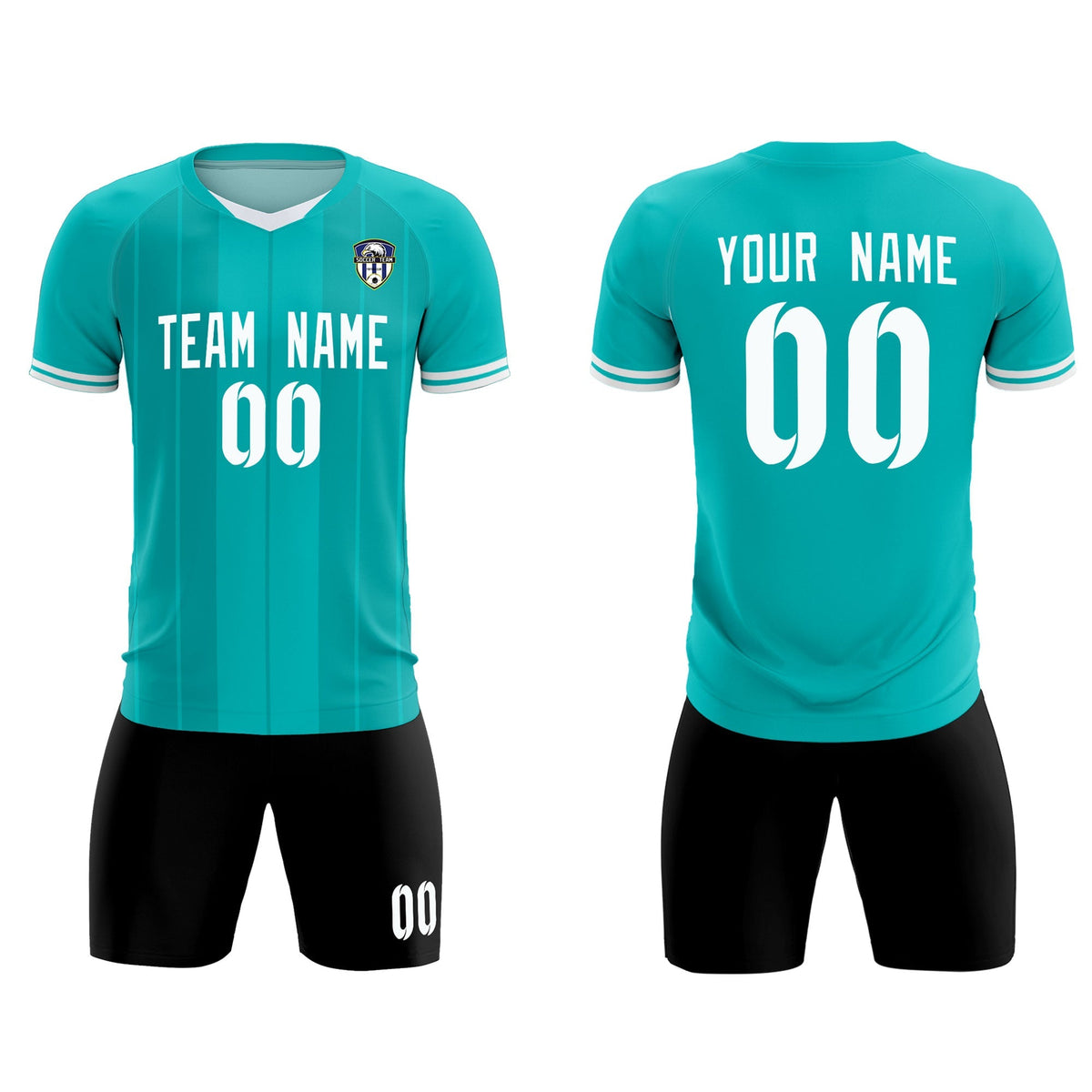 Custom Green Classic Striped Personalized Football Kit Jersey