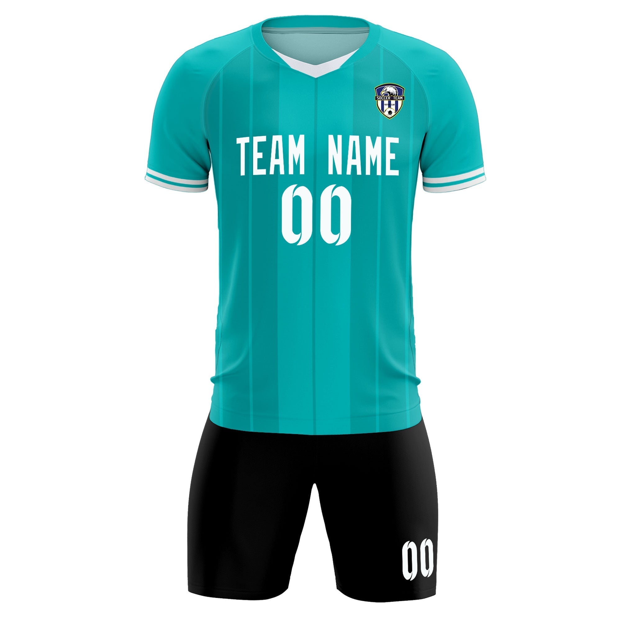 Custom Green Classic Striped Personalized Football Kit Jersey