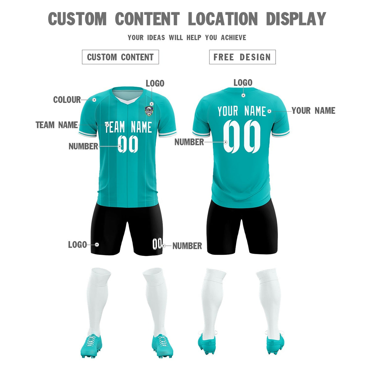 Custom Green Classic Striped Personalized Football Kit Jersey
