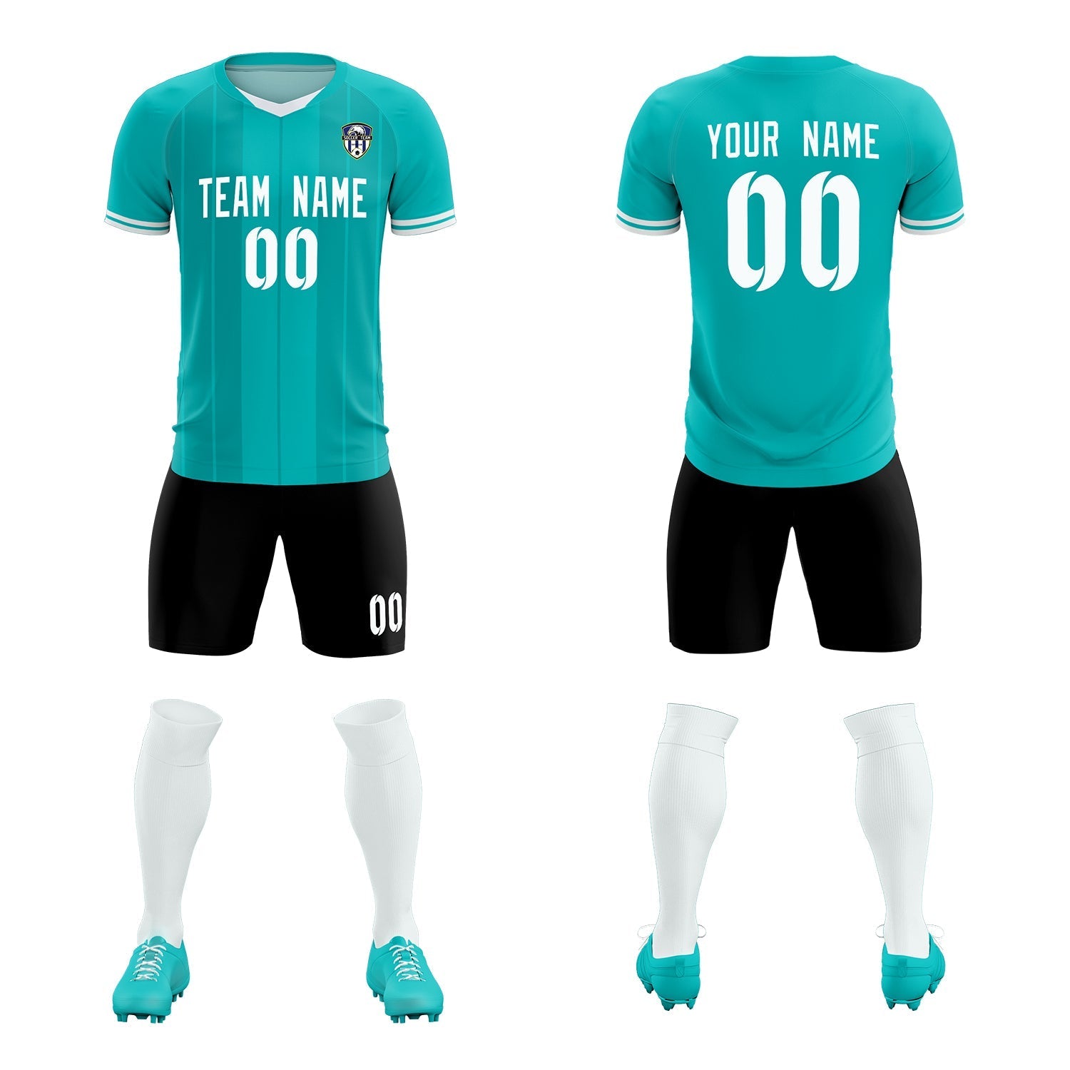 Custom Green Classic Striped Personalized Football Kit Jersey