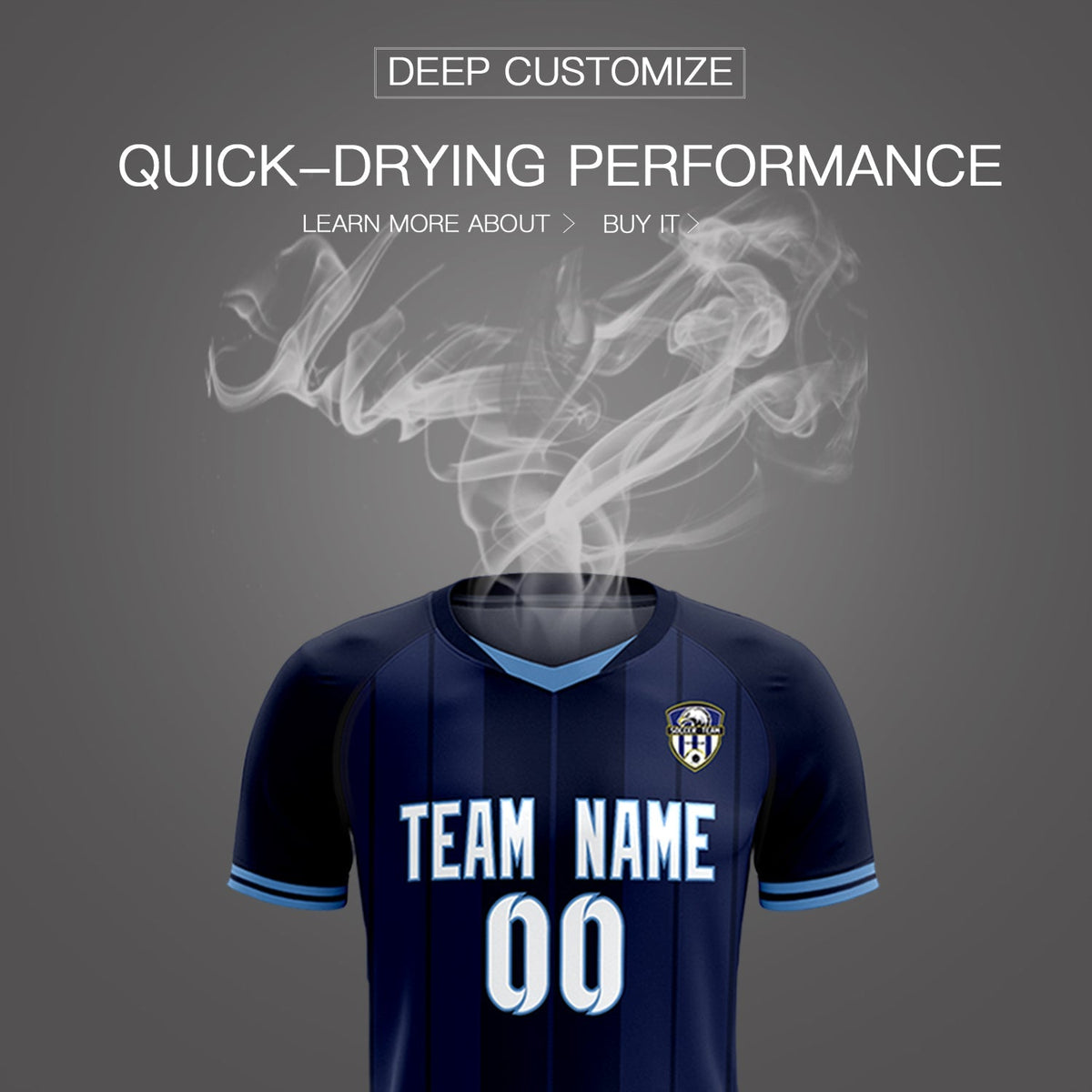 Custom Navy Classic Striped Personalized Football Kit Jersey