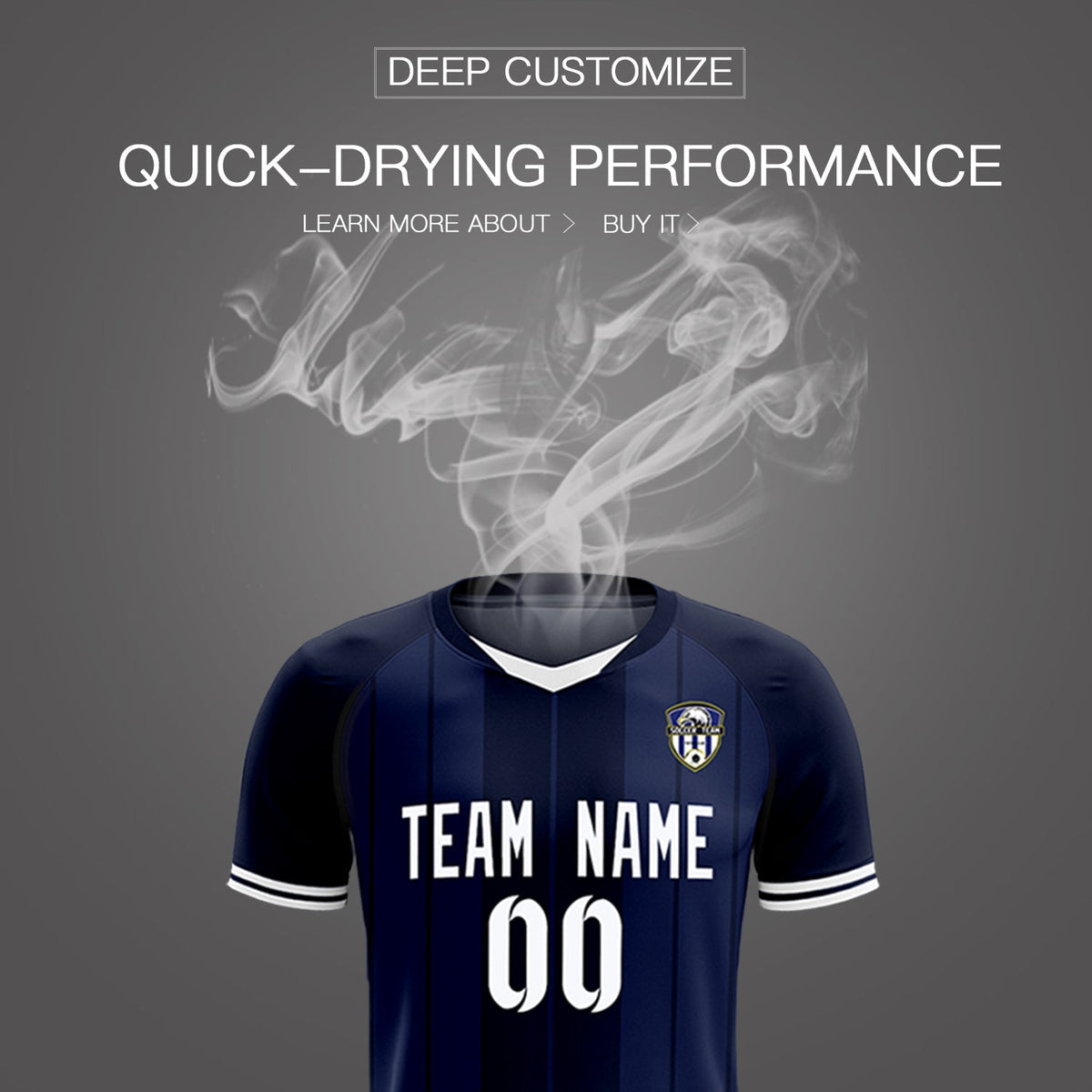 Custom Navy Classic Striped Personalized Football Kit Jersey