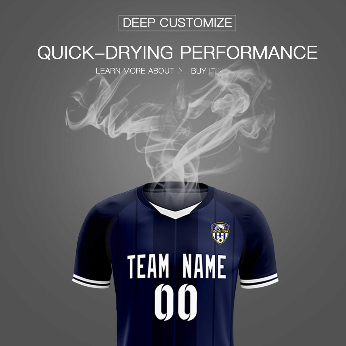 Custom Navy Classic Striped Personalized Football Kit Jersey