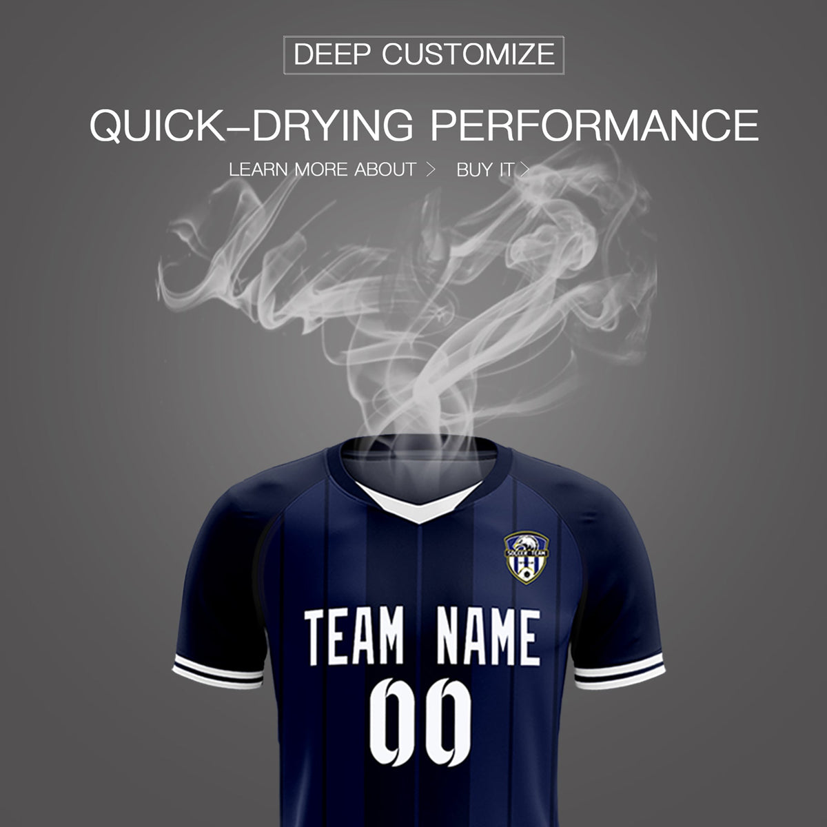 Custom Navy Classic Striped Personalized Football Kit Jersey
