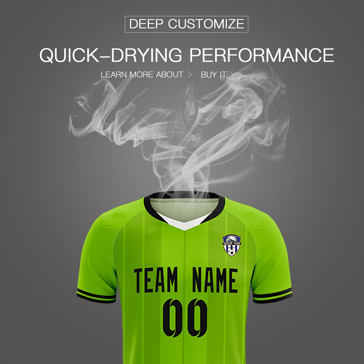 Custom Neon Green Classic Striped Personalized Football Kit Jersey