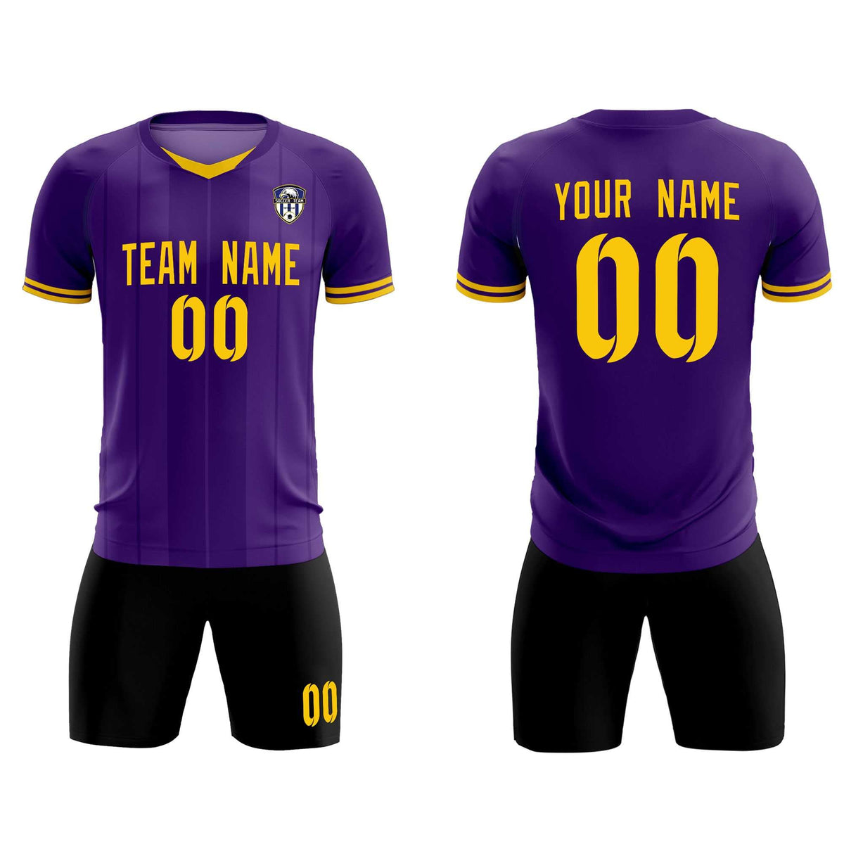 Custom Purple Classic Striped Personalized Football Kit Jersey
