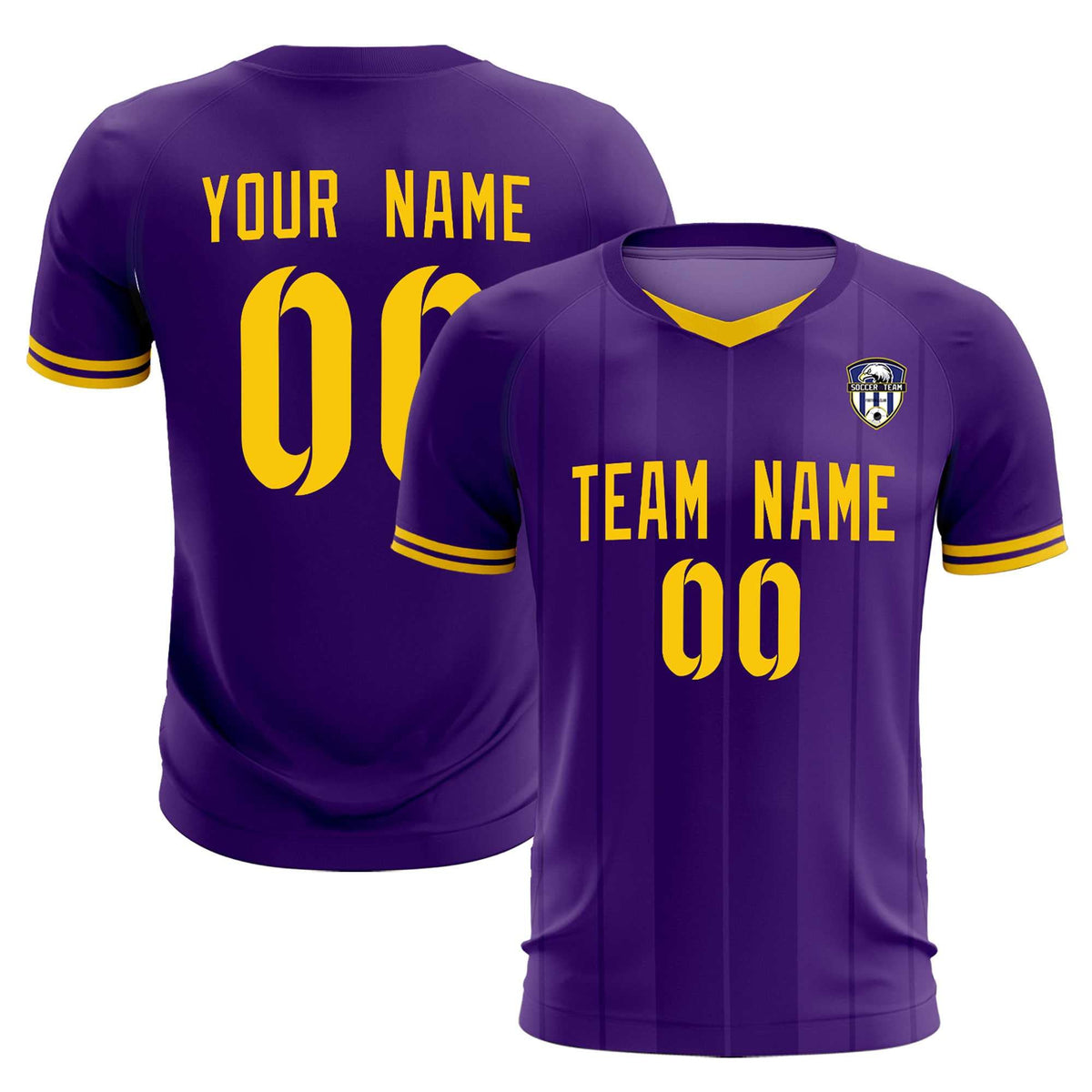 Custom Purple Classic Striped Personalized Football Kit Jersey