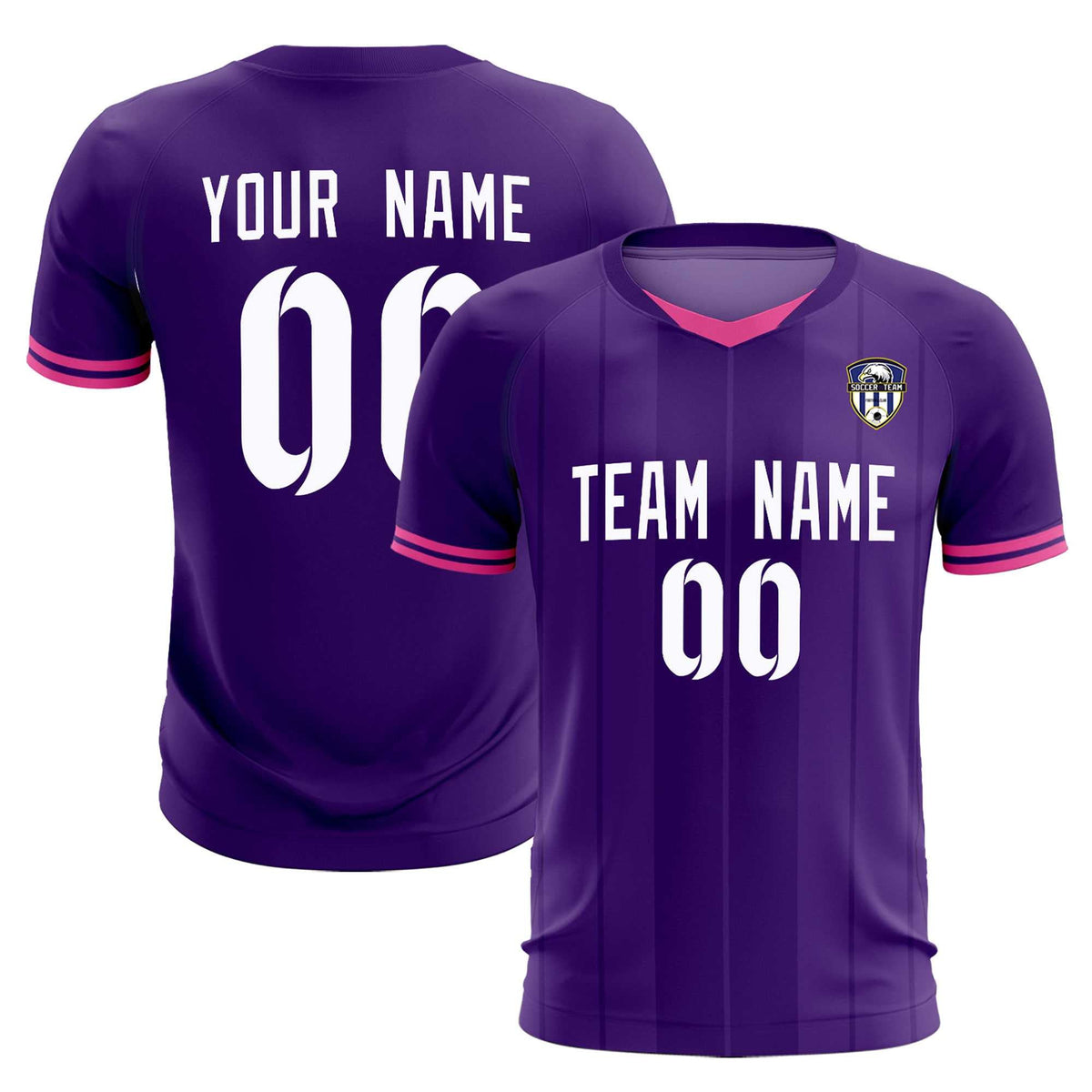 Custom Purple Classic Striped Personalized Football Kit Jersey