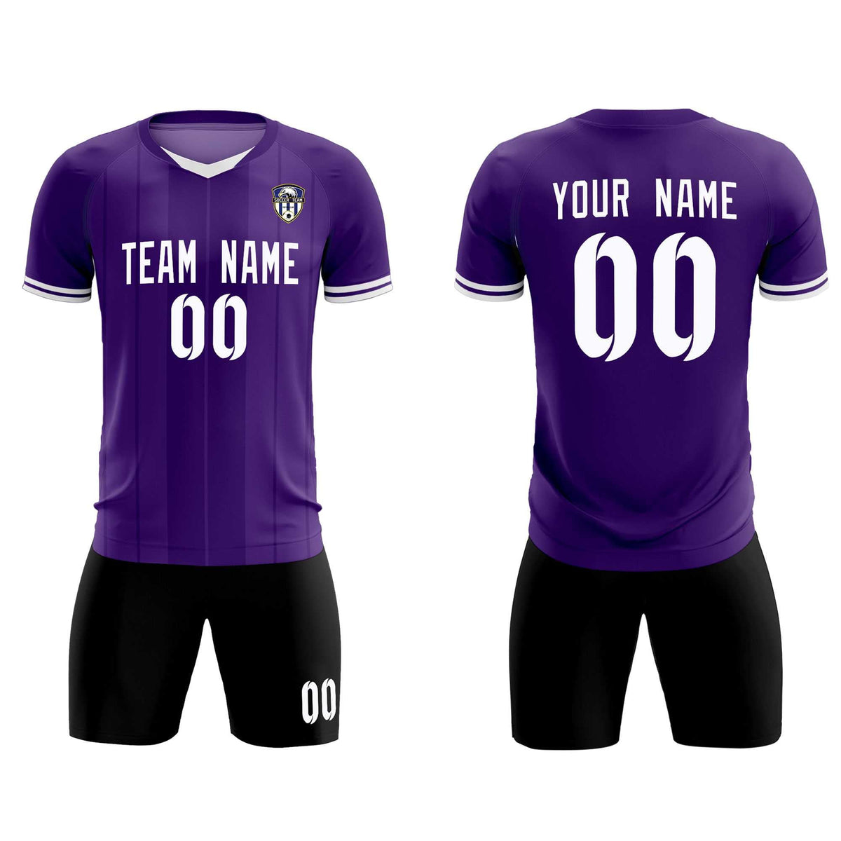 Custom Purple Classic Striped Personalized Football Kit Jersey