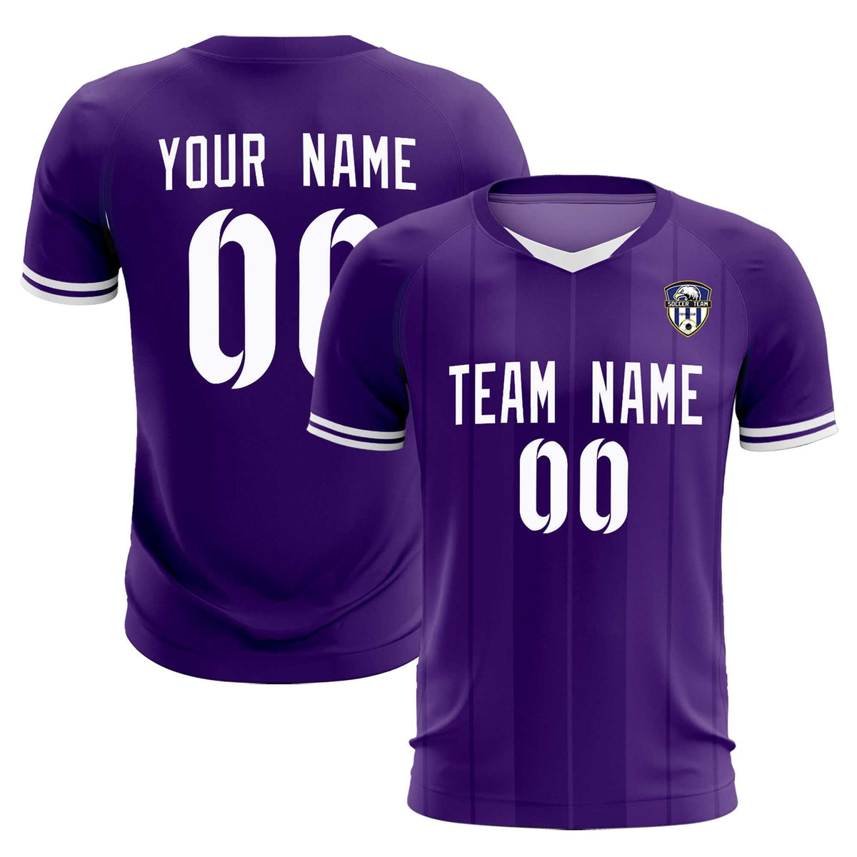 Custom Purple Classic Striped Personalized Football Kit Jersey