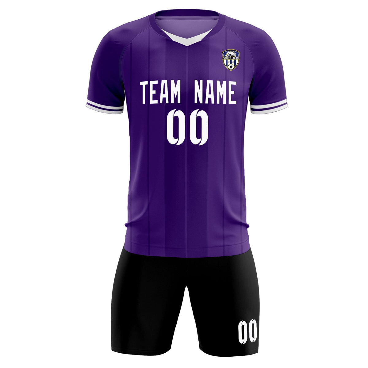 Custom Purple Classic Striped Personalized Football Kit Jersey