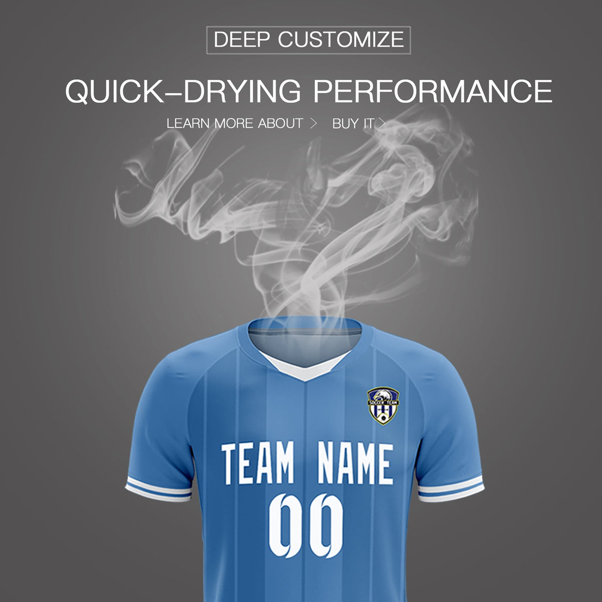 Custom Light Blue Classic Striped Personalized Football Kit Jersey