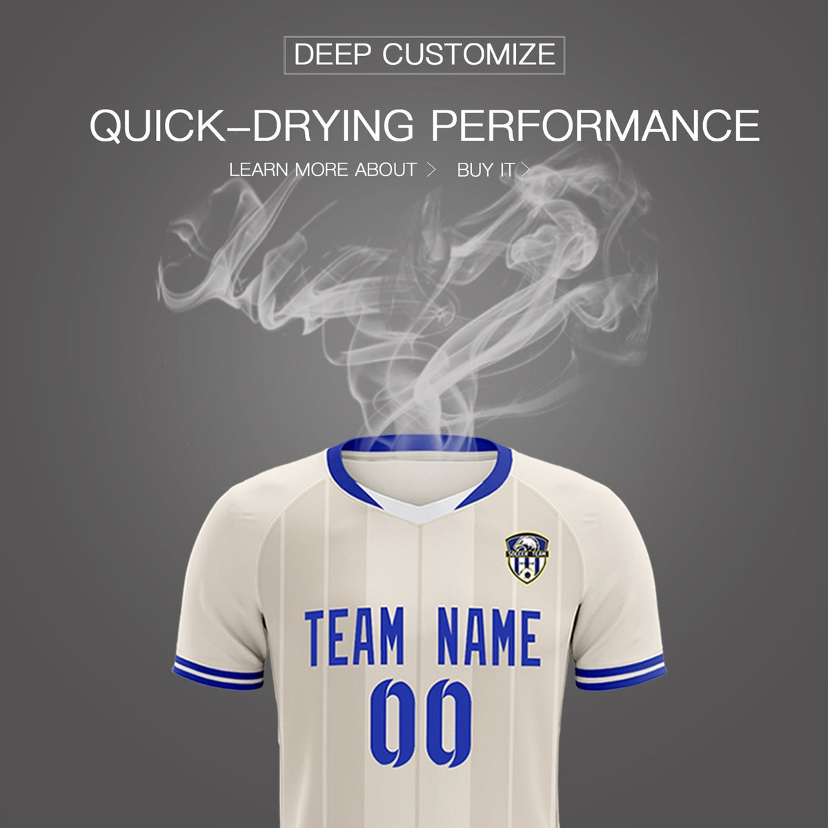 Custom Cream Classic Striped Personalized Football Kit Jersey