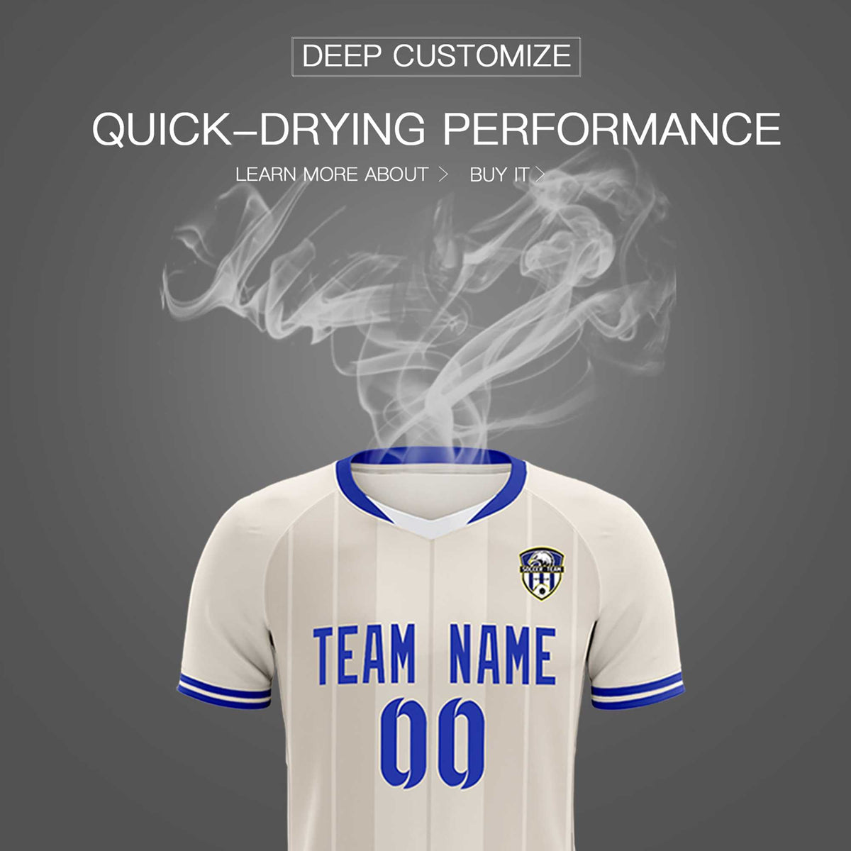 Custom Cream Classic Striped Personalized Football Kit Jersey