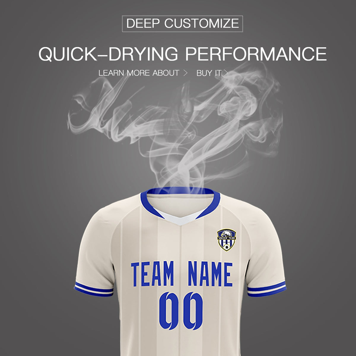 Custom Cream Classic Striped Personalized Football Kit Jersey