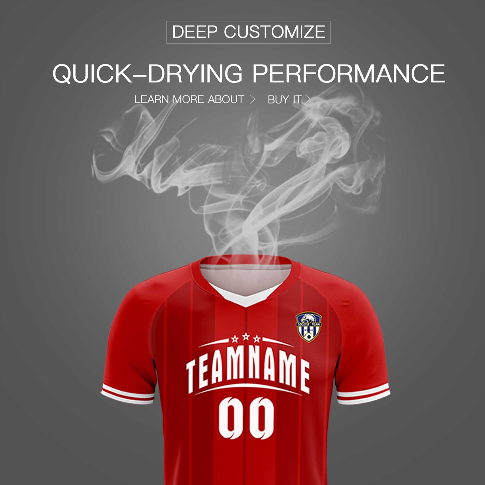Custom Red Classic Striped Personalized Football Kit Jersey