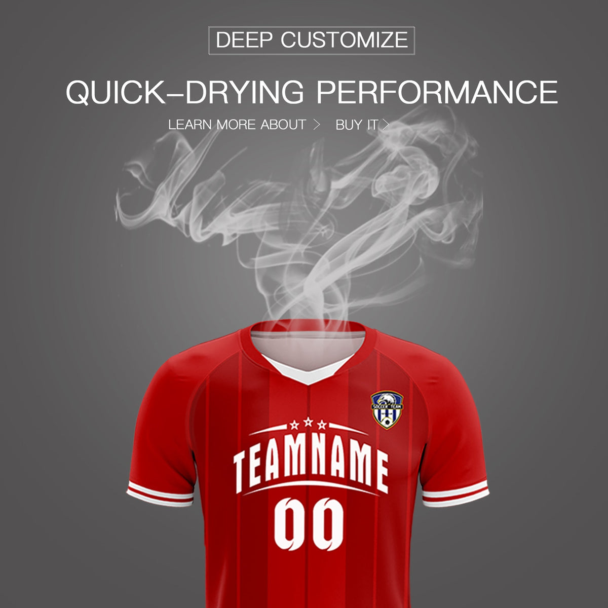 Custom Red Classic Striped Personalized Football Kit Jersey