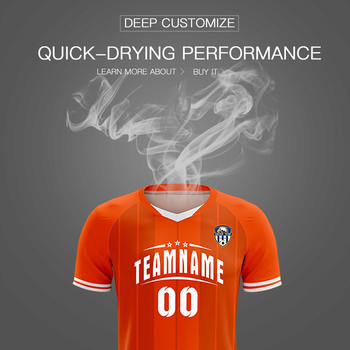 Custom Orange Classic Striped Personalized Football Kit Jersey
