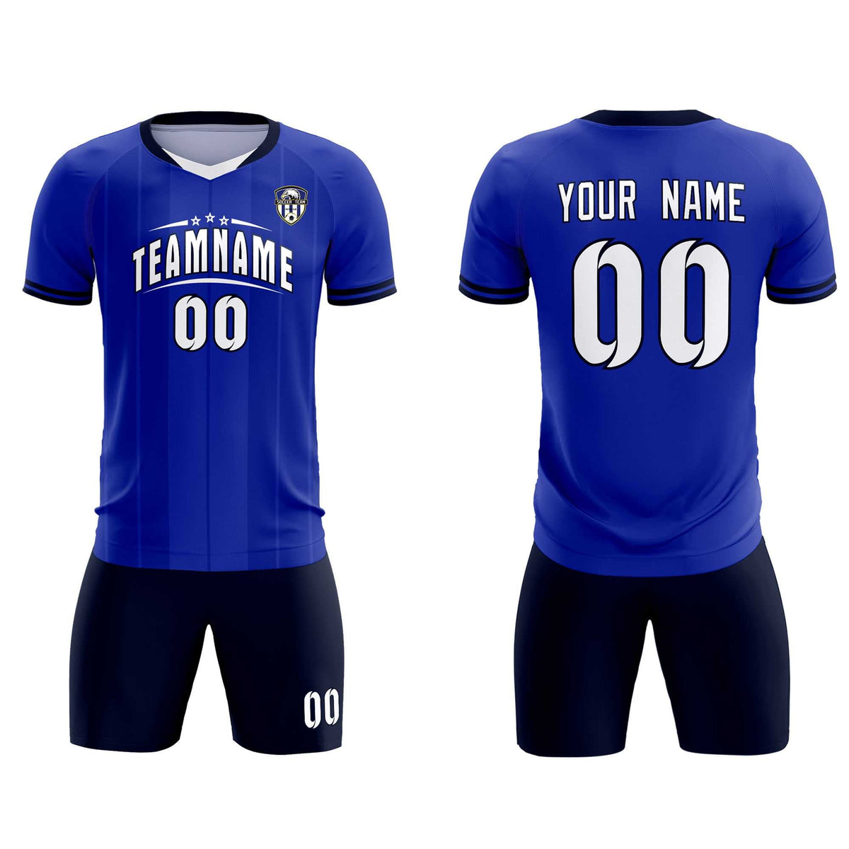 Custom Royal Classic Striped Personalized Football Kit Jersey