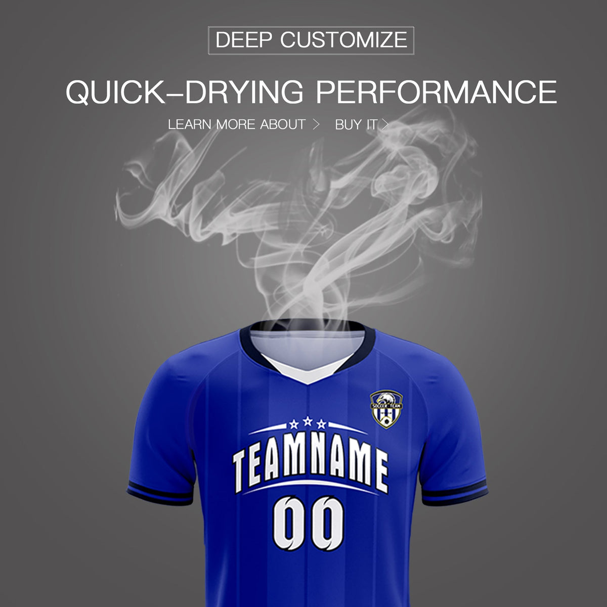 Custom Royal Classic Striped Personalized Football Kit Jersey