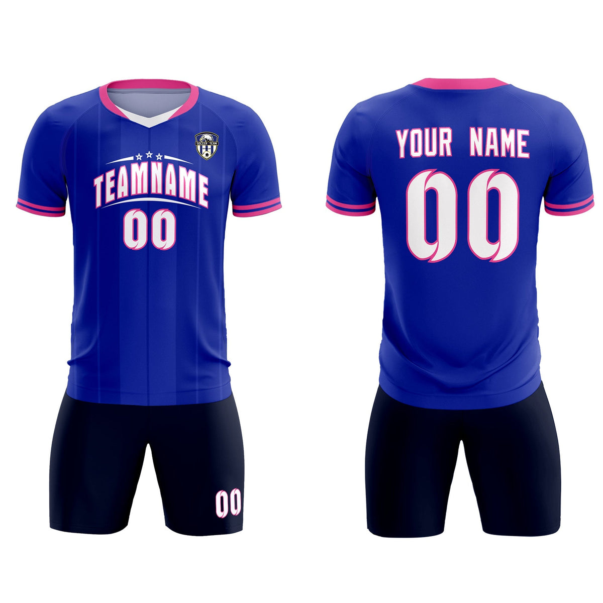 Custom Royal Classic Striped Personalized Football Kit Jersey