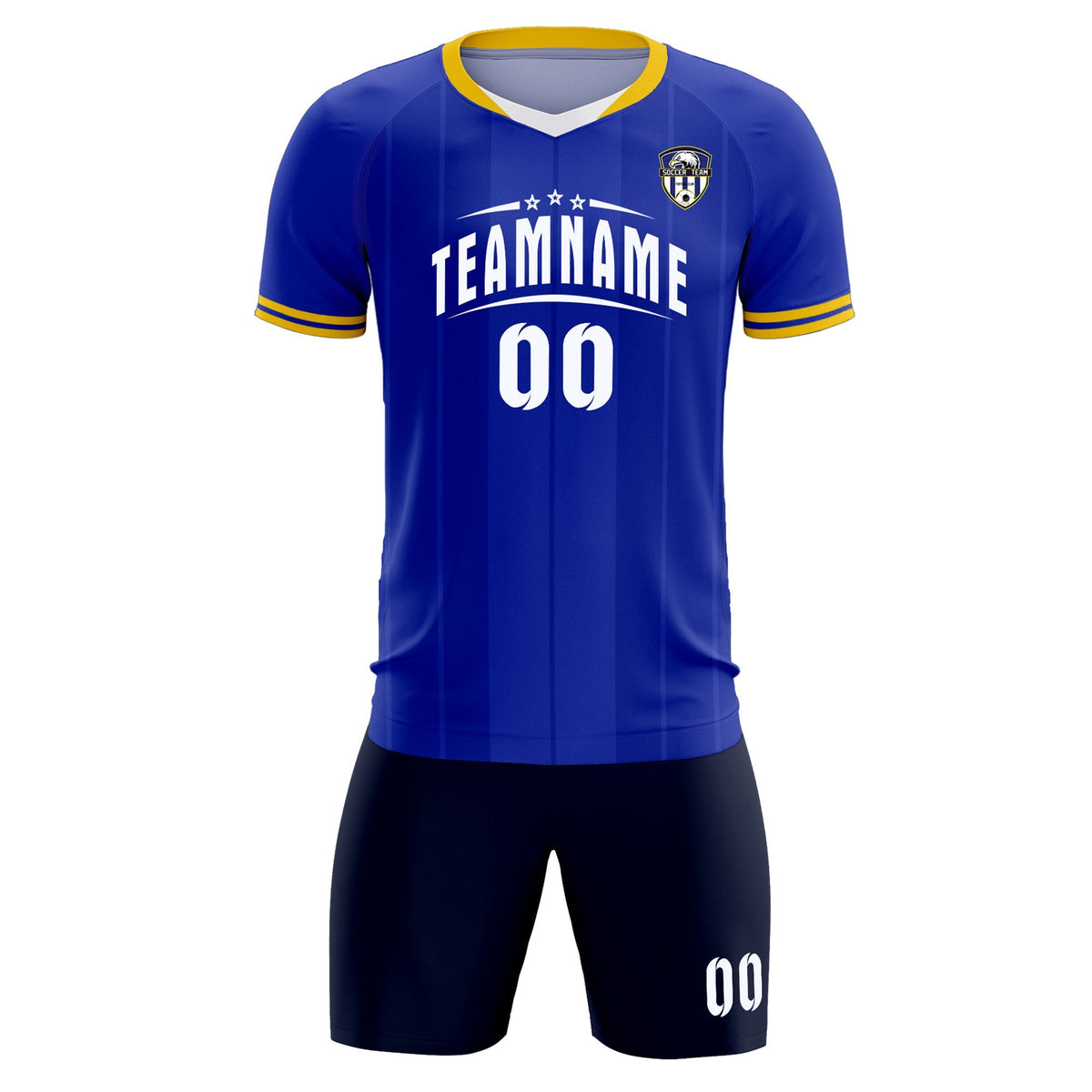 Custom Royal Classic Striped Personalized Football Kit Jersey