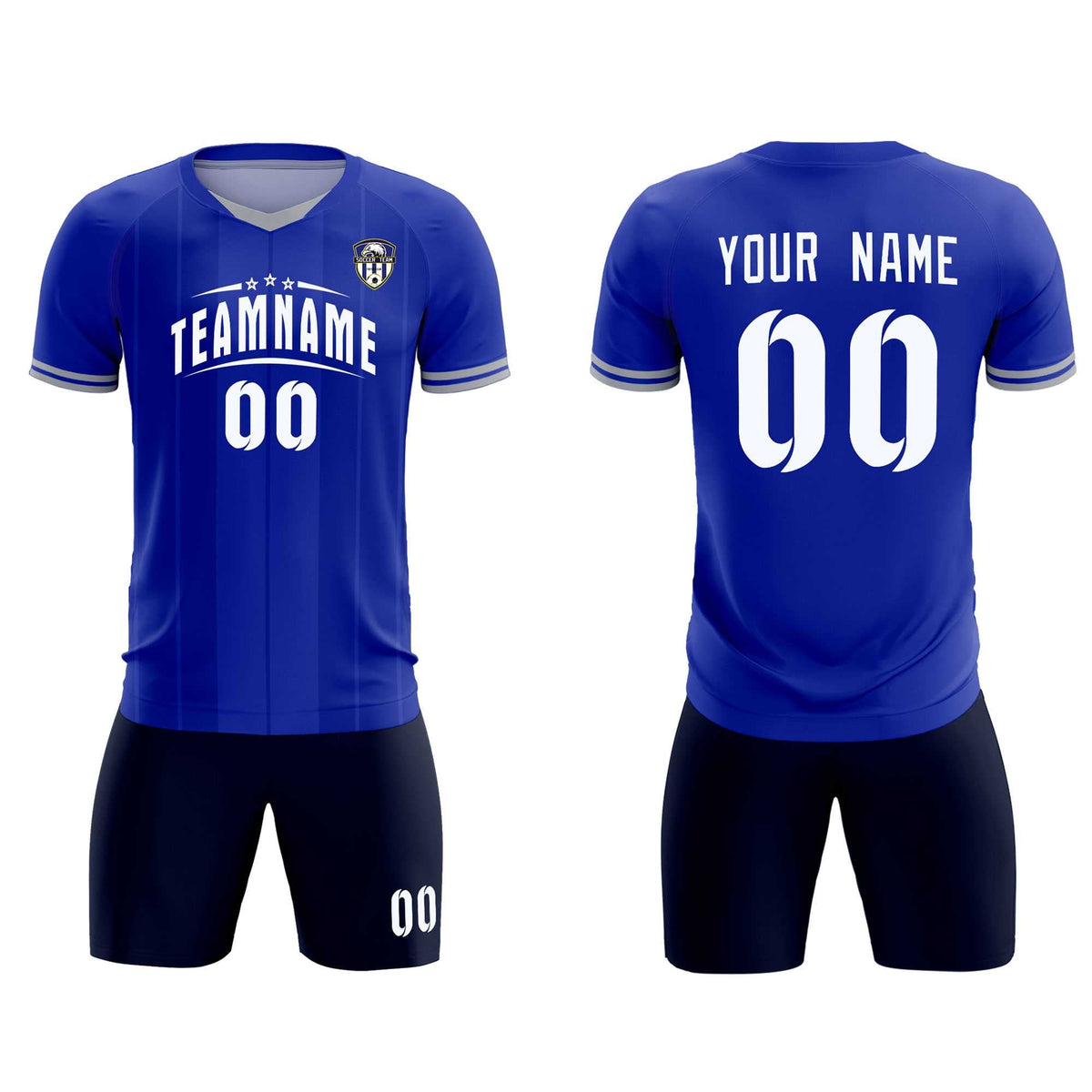 Custom Royal Classic Striped Personalized Football Kit Jersey