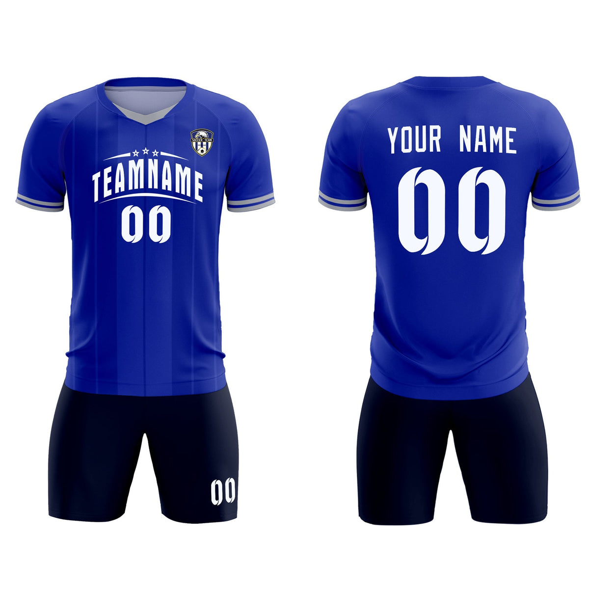 Custom Royal Classic Striped Personalized Football Kit Jersey