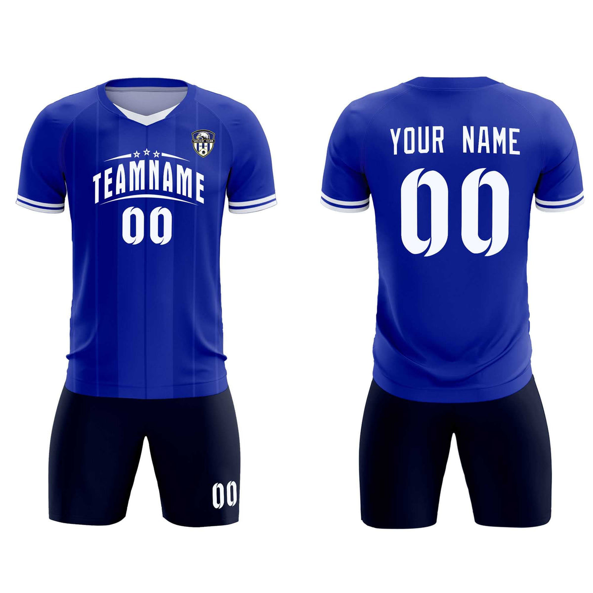 Custom Royal Classic Striped Personalized Football Kit Jersey