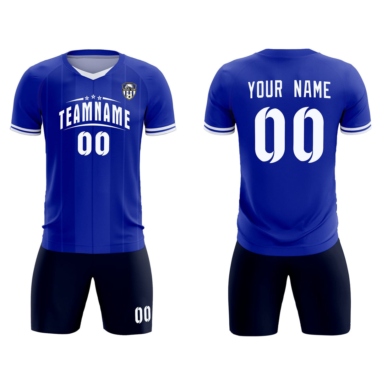 Custom Royal Classic Striped Personalized Football Kit Jersey