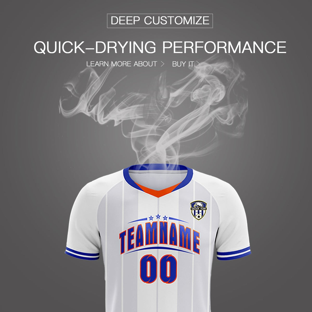 Custom White Classic Striped Personalized Football Kit Jersey