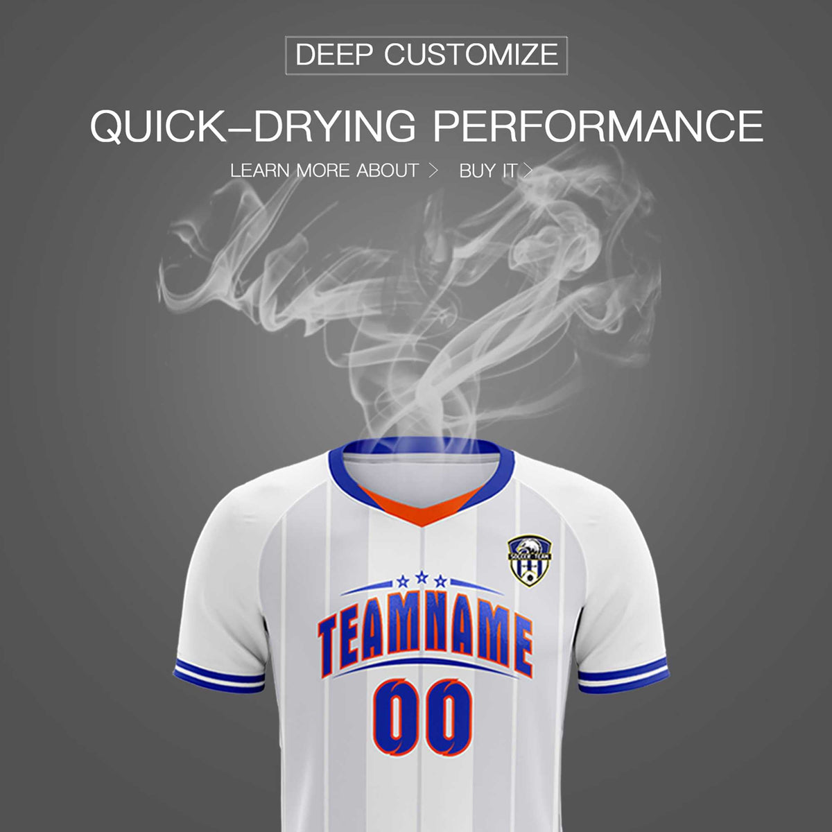 Custom White Classic Striped Personalized Football Kit Jersey