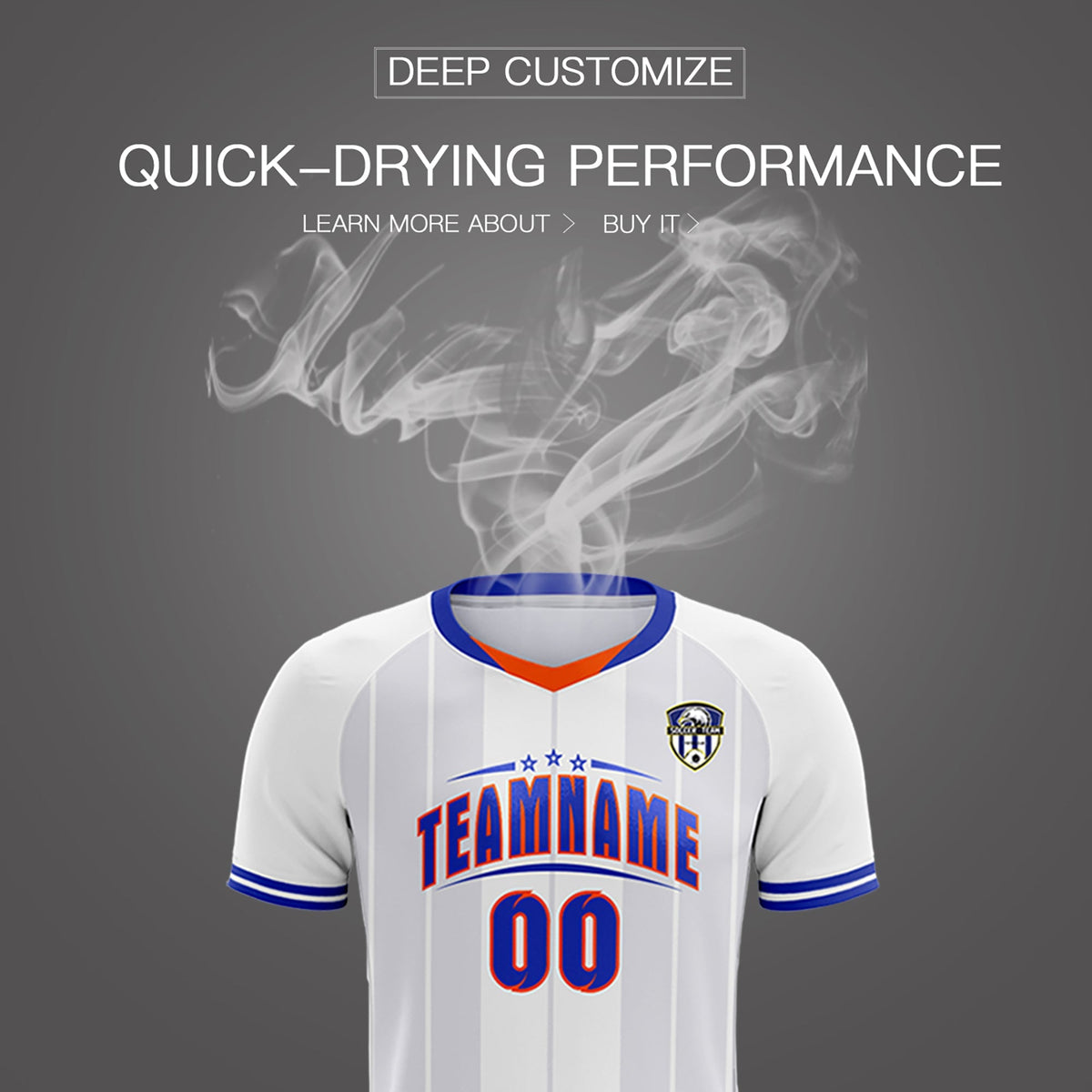 Custom White Classic Striped Personalized Football Kit Jersey