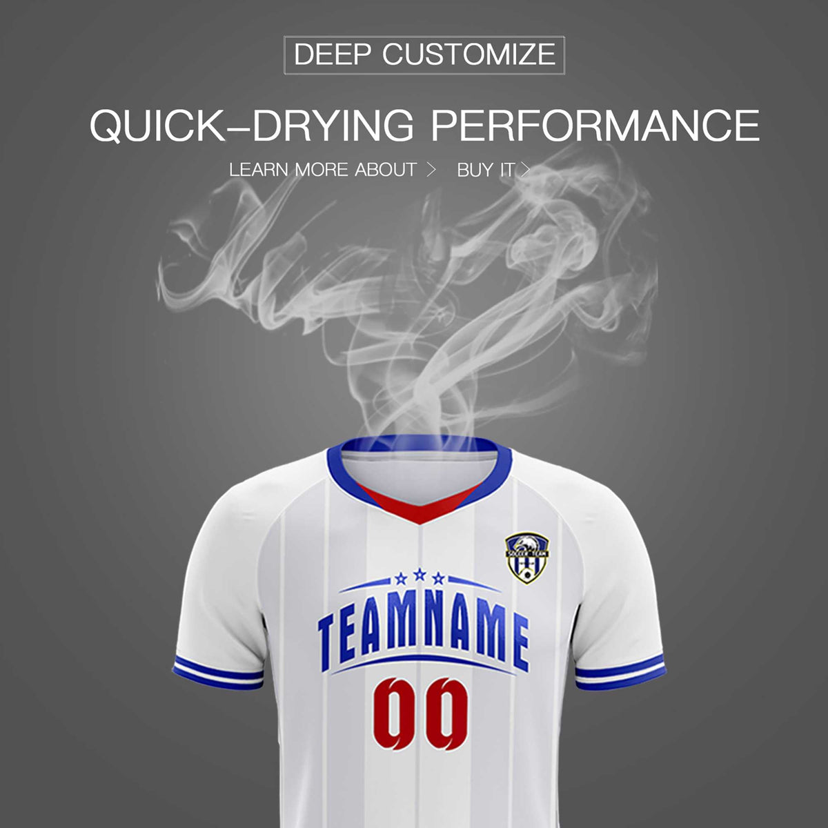 Custom White Classic Striped Personalized Football Kit Jersey