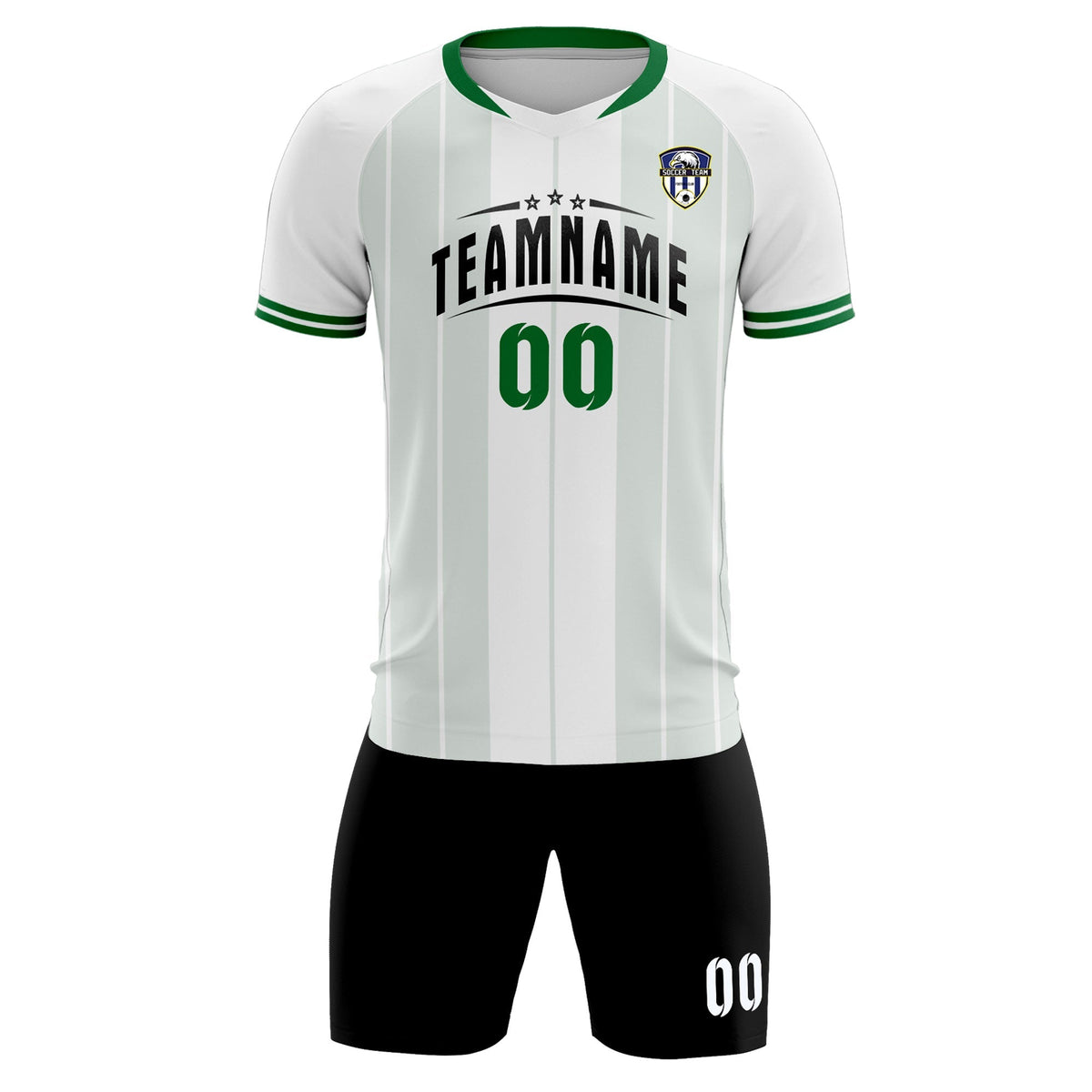 Custom White Classic Striped Personalized Football Kit Jersey