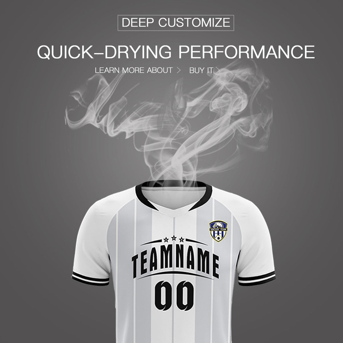 Custom White Classic Striped Personalized Football Kit Jersey