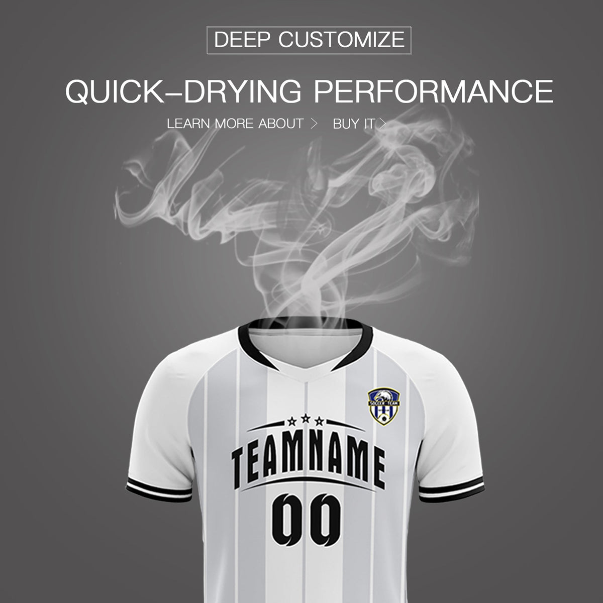 Custom White Classic Striped Personalized Football Kit Jersey