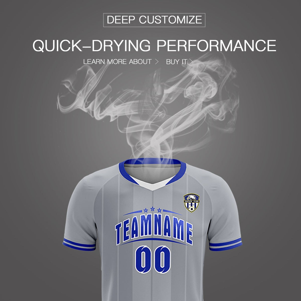 Custom Gray Classic Striped Personalized Football Kit Jersey