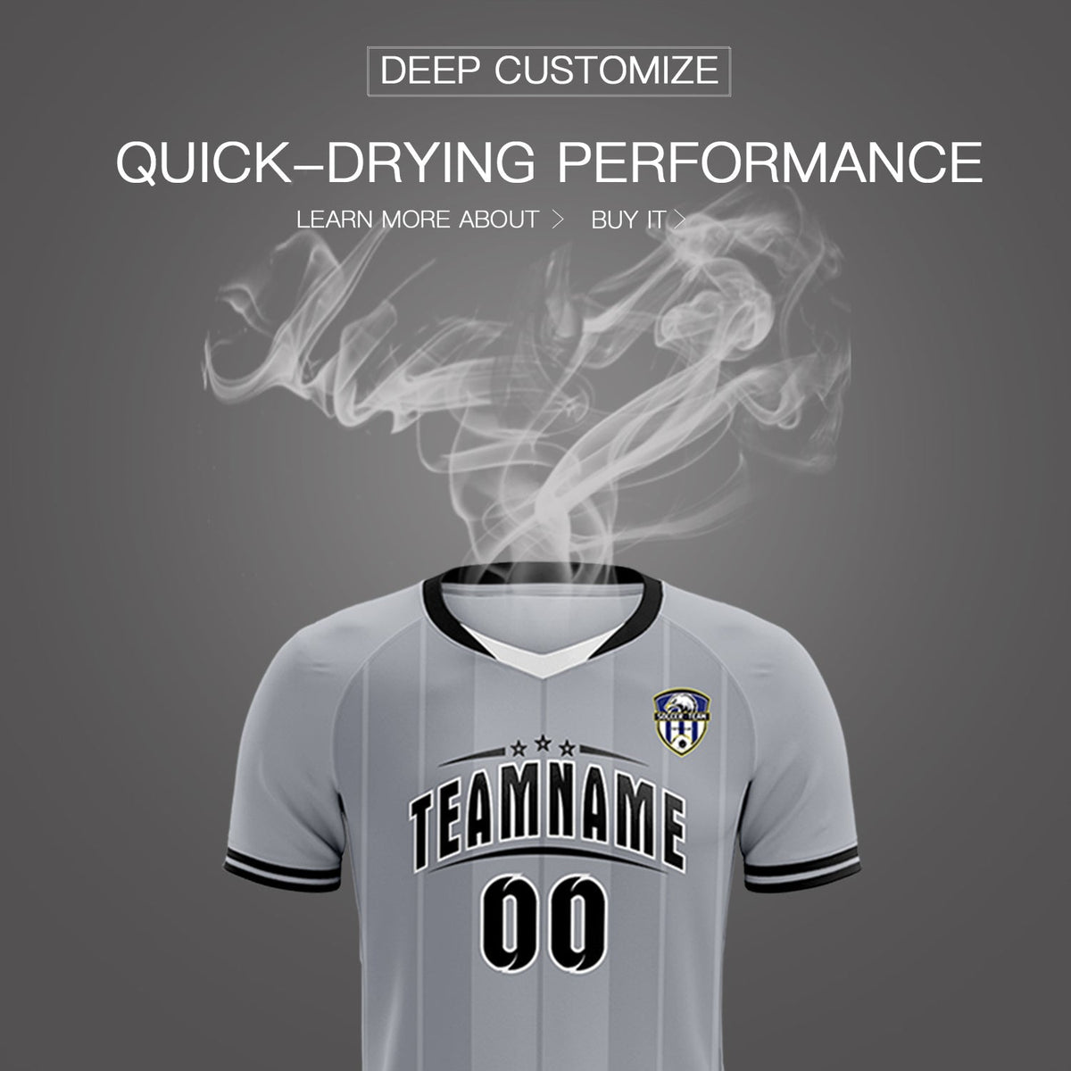 Custom Gray Classic Striped Personalized Football Kit Jersey