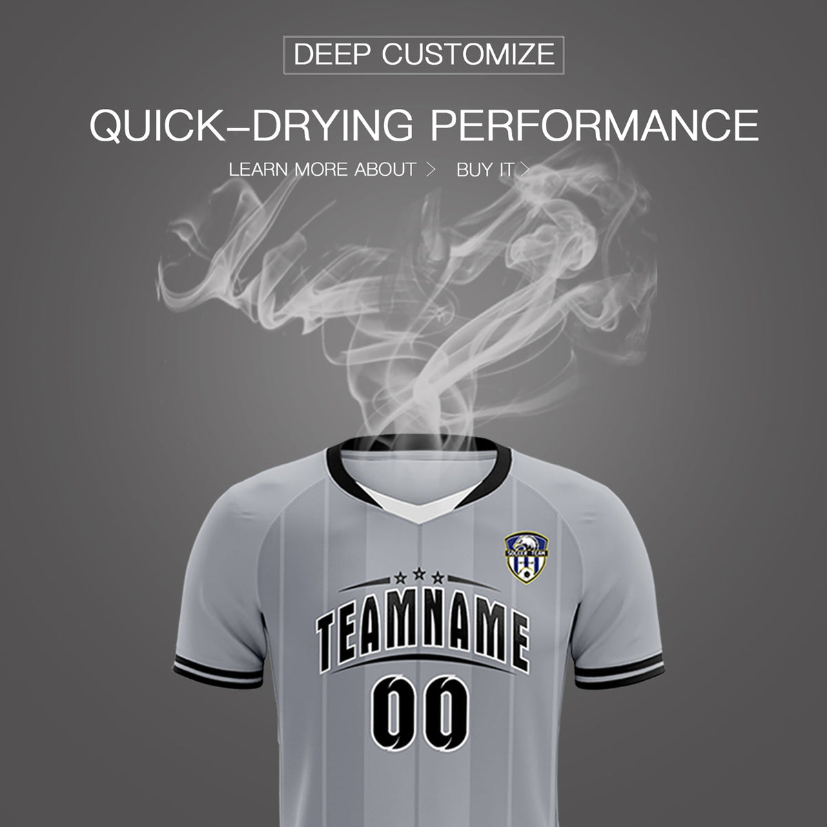 Custom Gray Classic Striped Personalized Football Kit Jersey